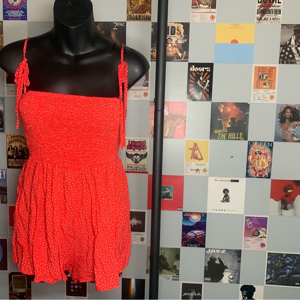 Red Polka Dot Dress Romper Forever 21